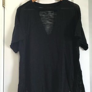 We the free black V cutout T